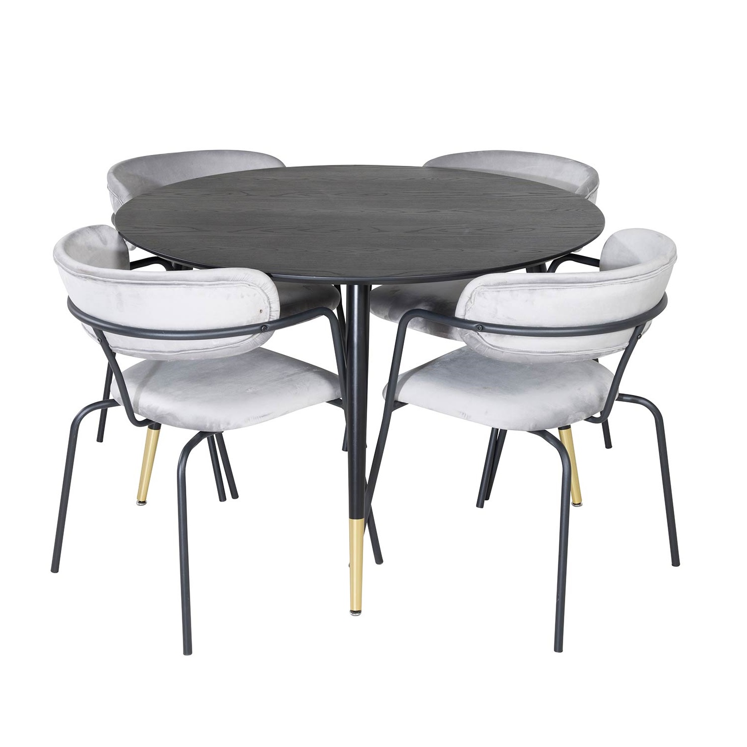 Spisegruppe Venture Home Dipp Ø115 cm med 4 Arrow Stoler