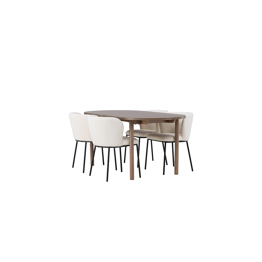 Spisegruppe Venture Home Andy med 4 stk Edina Stoler