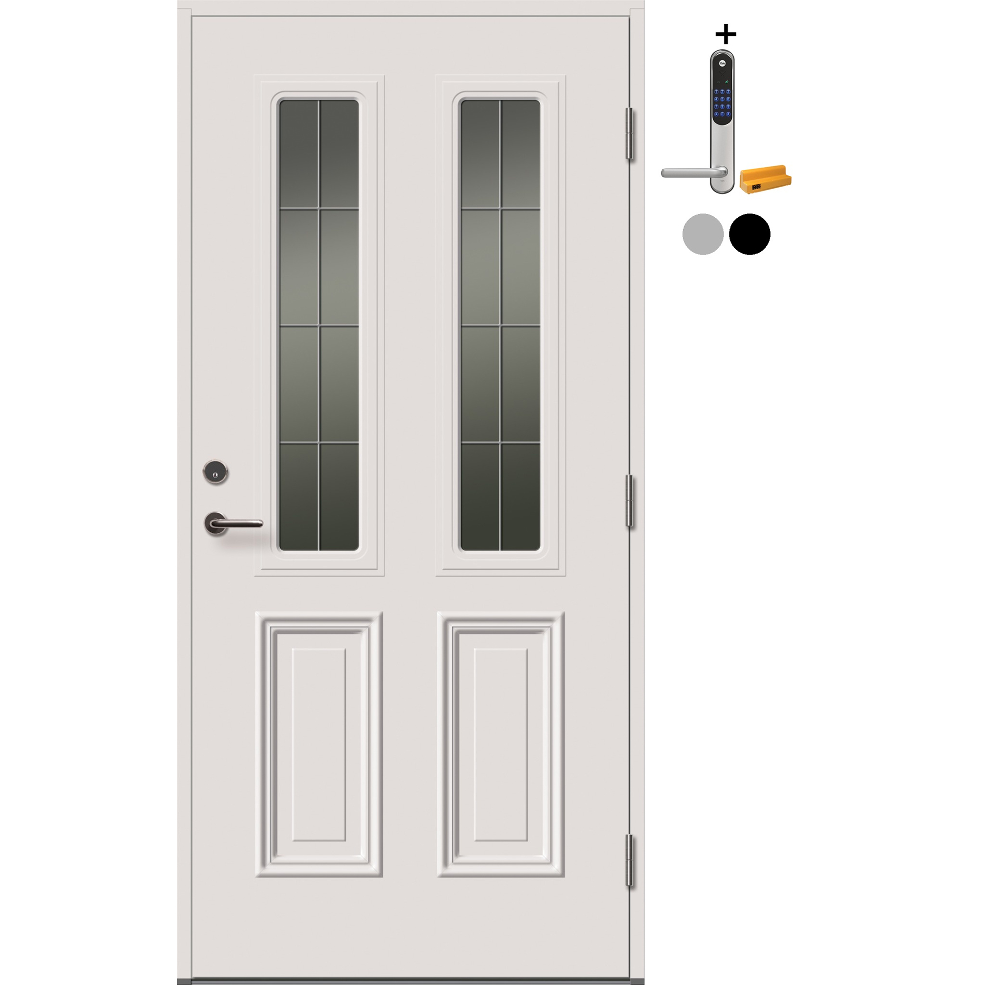 Ytterdør Tundøren Tun 480 Hvit med Yale Doorman Classic Home