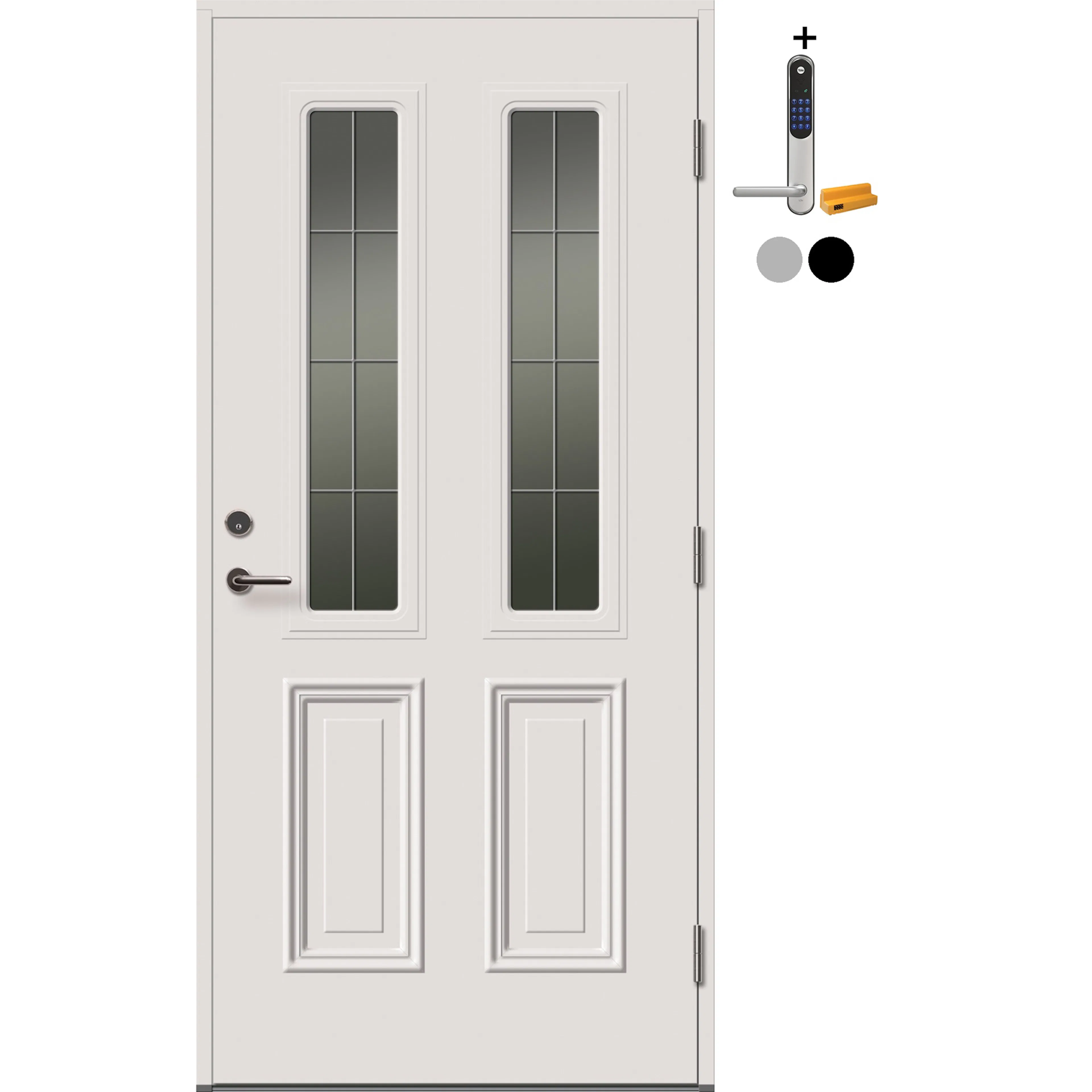 Ytterdør Tundøren Tun 480 Hvit med Yale Doorman Classic Home