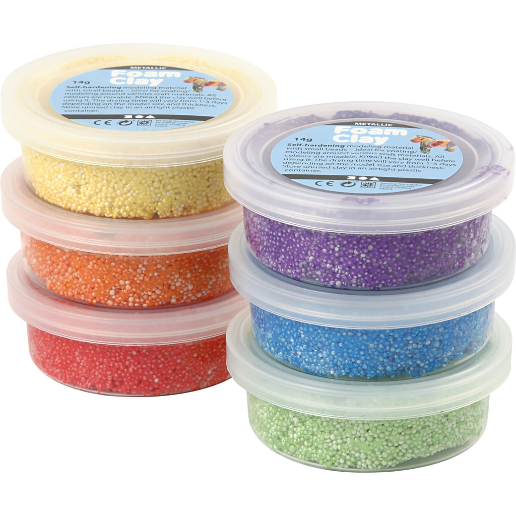 Foam Clay Creativ Company Ass Farger Metallic 6x14 g/1 Pk