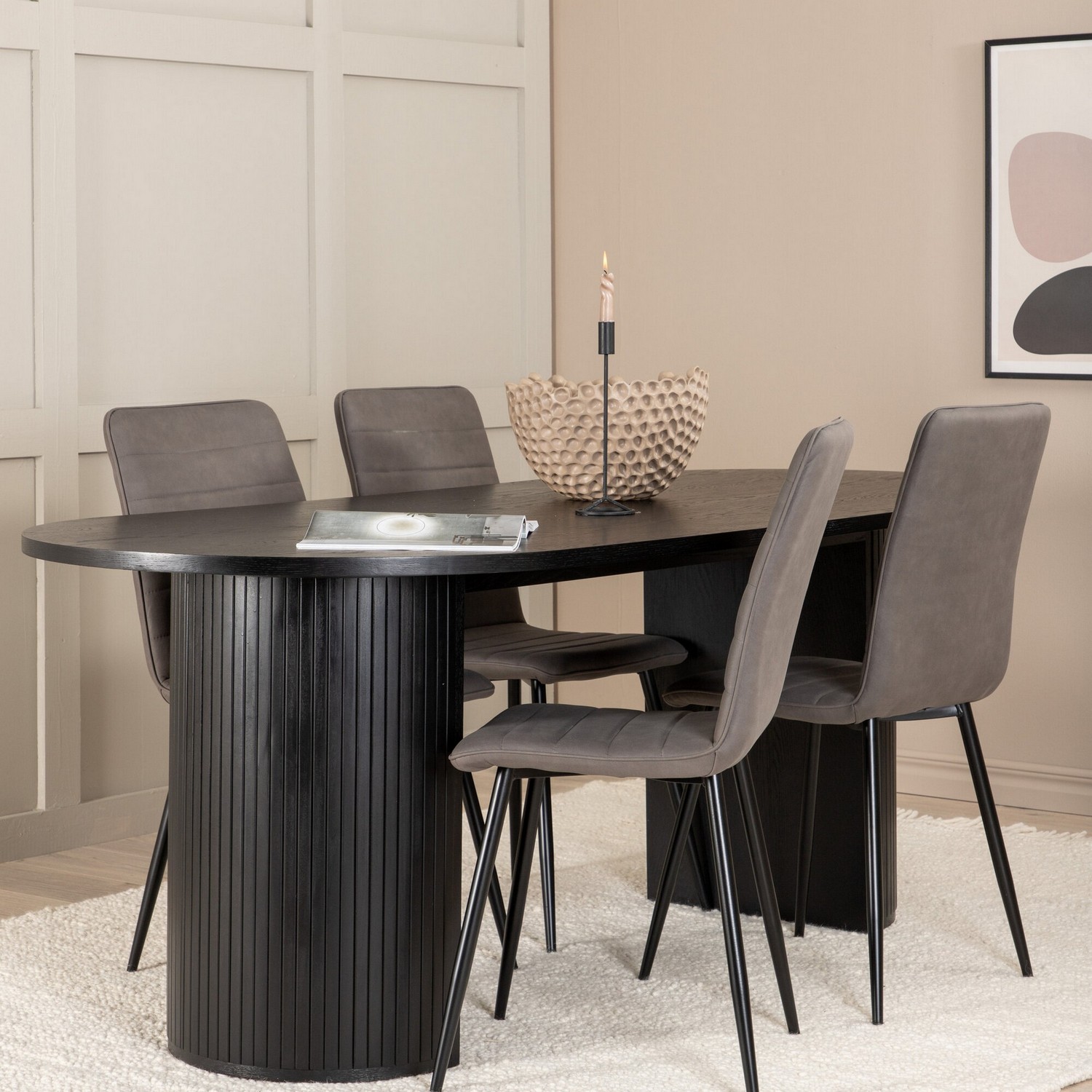 Spisegruppe Venture Home Bianca med 4 Walerina Stoler