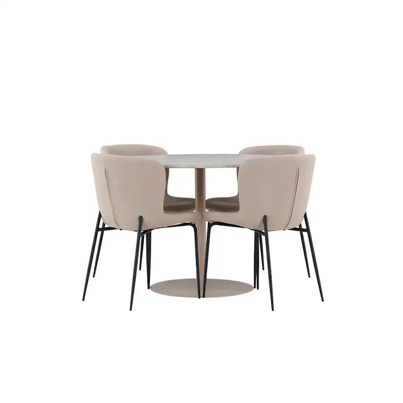 Spisegruppe Venture Home Lycke Ø110 med 4 stk Modesto Stoler