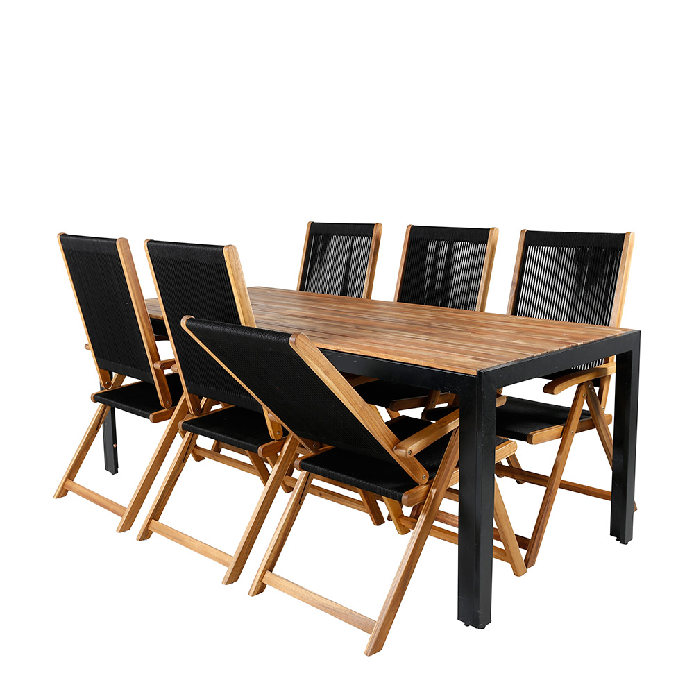 Spisegruppe Venture Home Bois med 6 Lumi Stoler