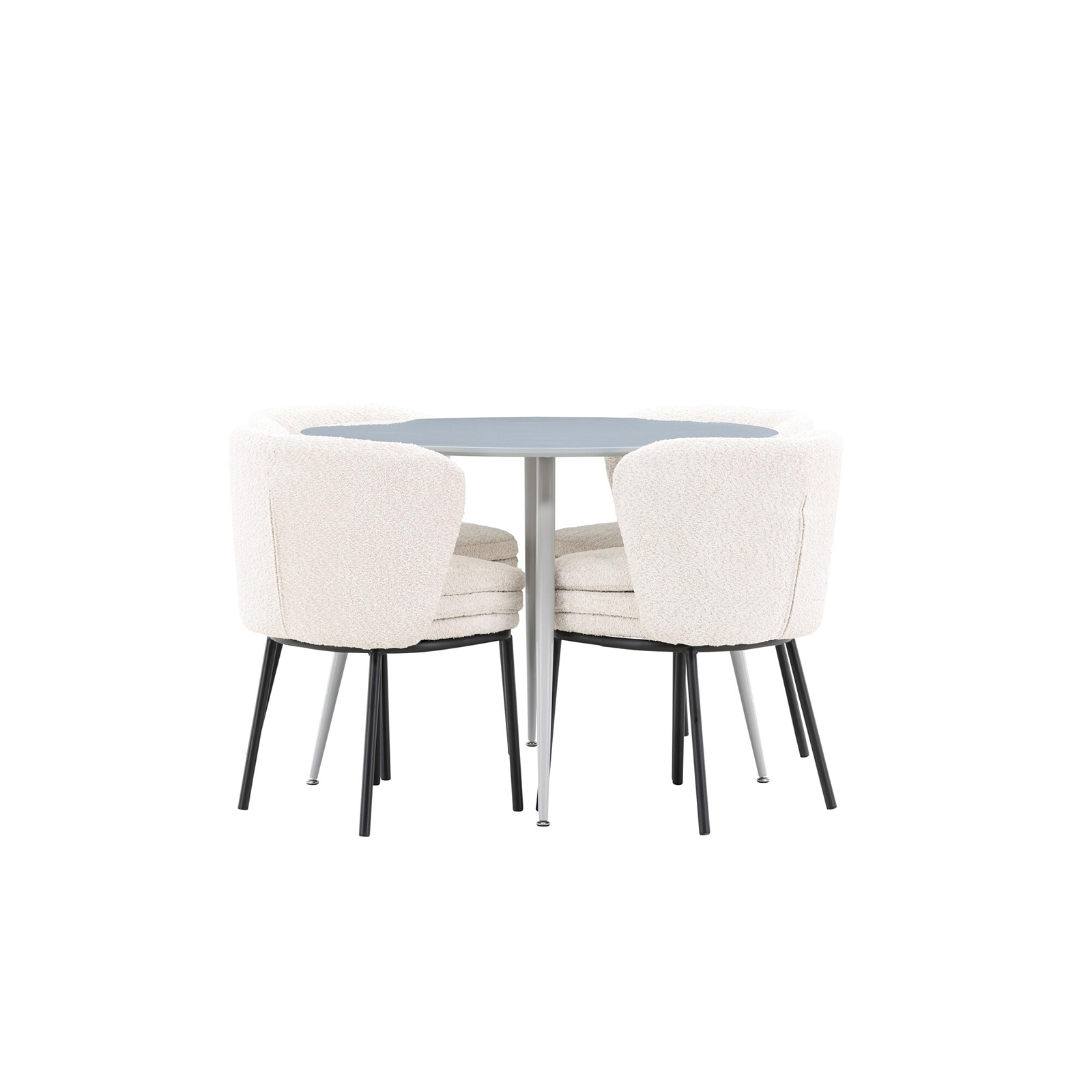 Spisegruppe Venture Home Plaza Ø100 med 4 stk Agnes Stoler