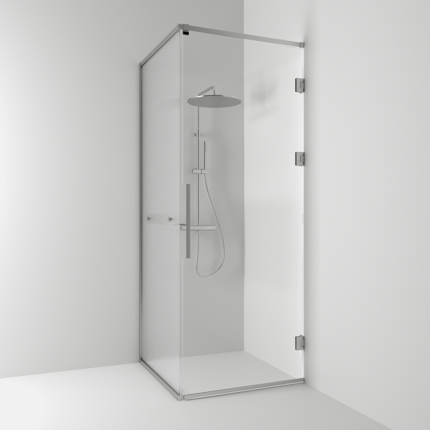 Duschhörn Svedbergs Langfoss Kombi 230 med Linjeglas och Hylla