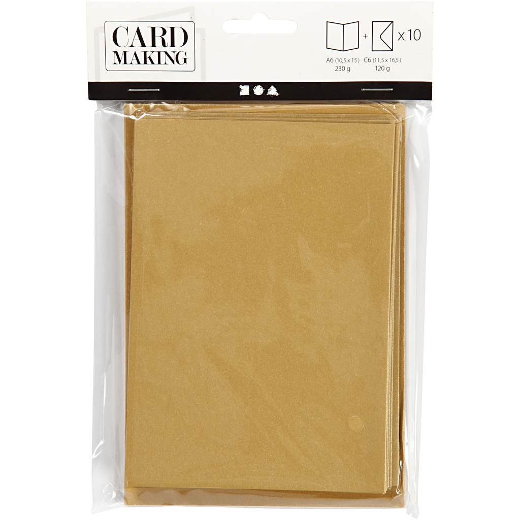 Perlemorkort Creativ Company Kort Str 10,5x15 cm Konvstr 11,5x16,5 cm 10 sett/1 Pk