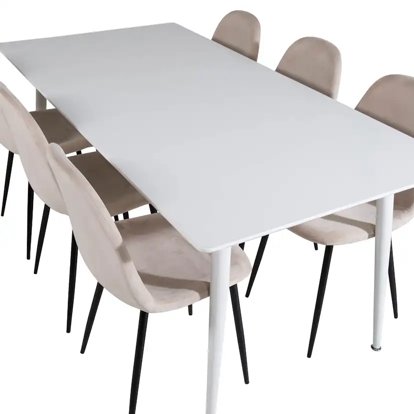Spisegruppe Venture Home Pobbie med 6 Stoler Fløyel