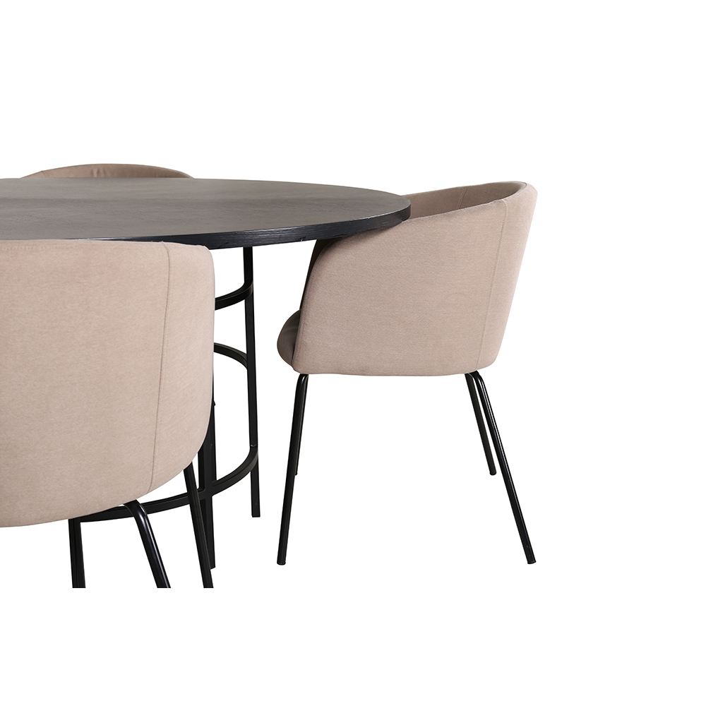 Spisegruppe furniture/fashion Copenhagen Ø140 cm med 4 Berit Stoler
