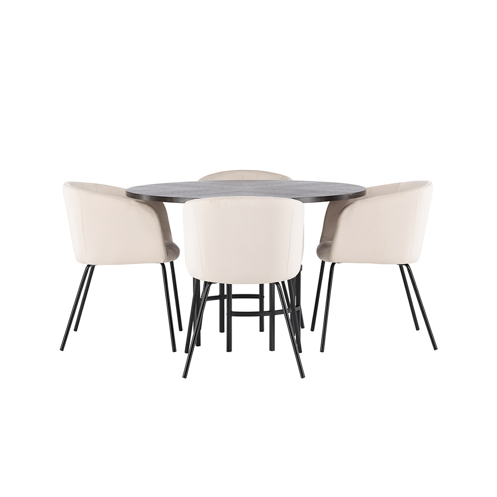 Spisegruppe Venture Home Copenhagen Ø 115 cm med 4 Berit Stoler