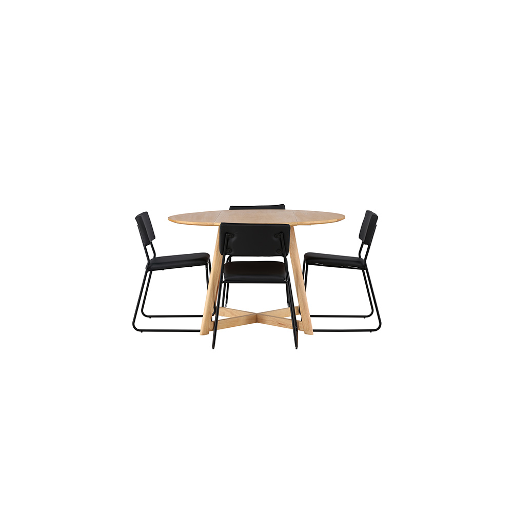 Spisegruppe Venture Home Yakidon Ø120 cm med 4 stk Kenth Stoler