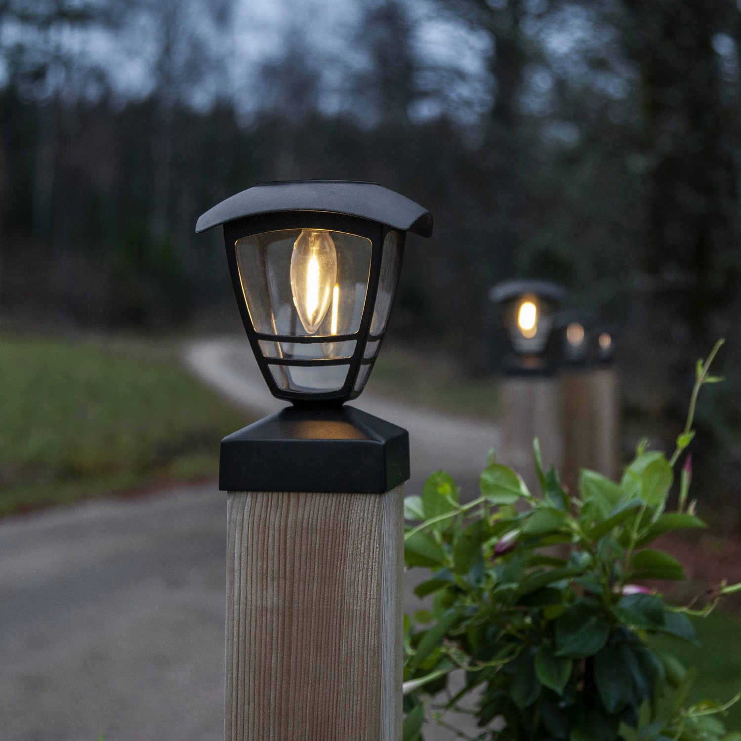 Solcelledekorasjon Star Trading Felix Sort LED Solcellelampe med Sensor