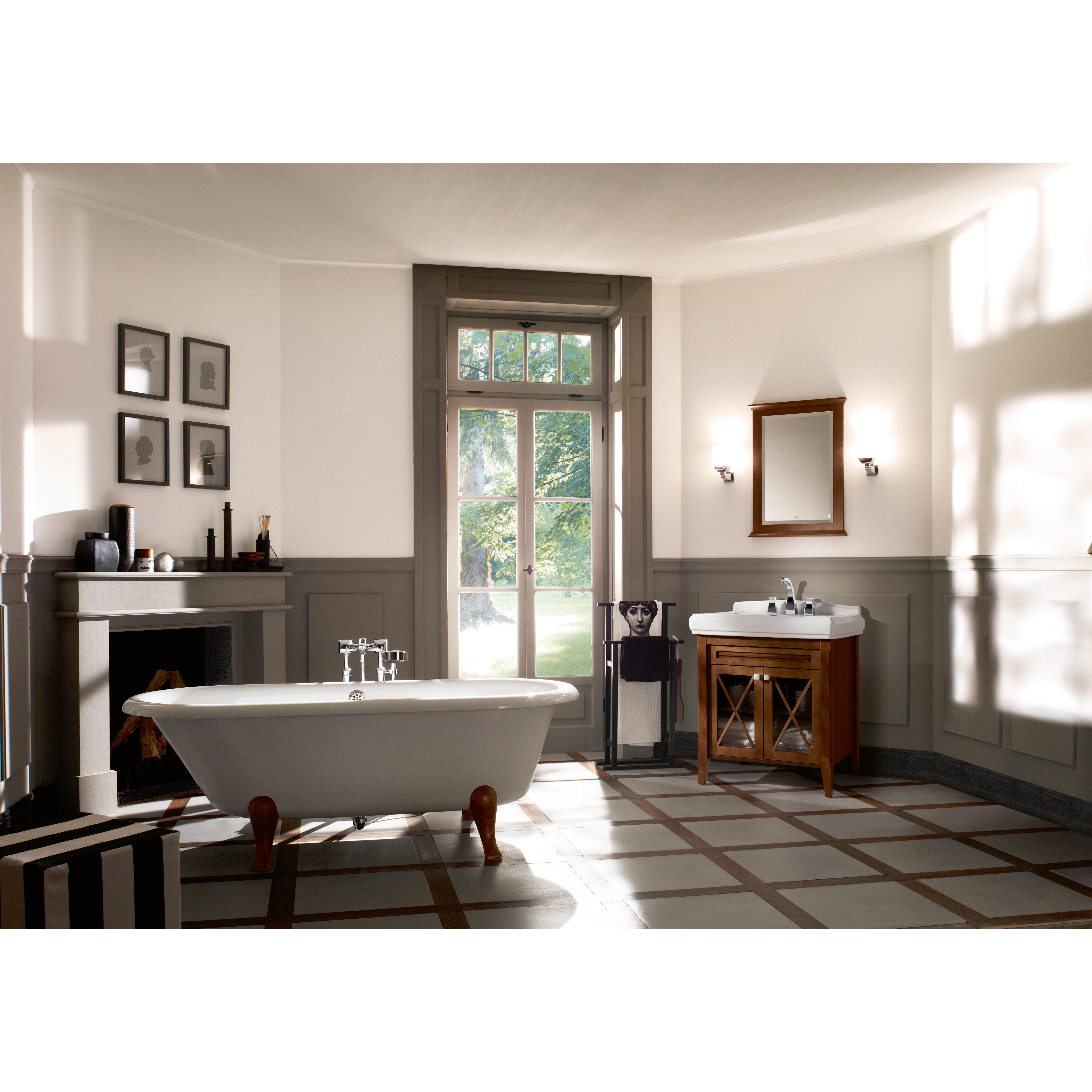 Tvättställspaket Villeroy & Boch Hommage 985 Trä med Bänkskiva i Vit Marmor
