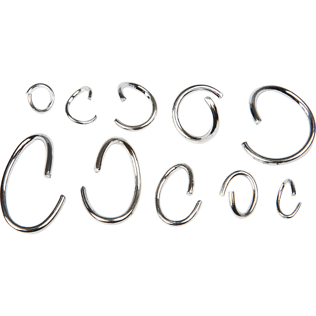 Oval- og O-ring Creativ Company Sortiment Forsølvet 800 Ass/1 Pk