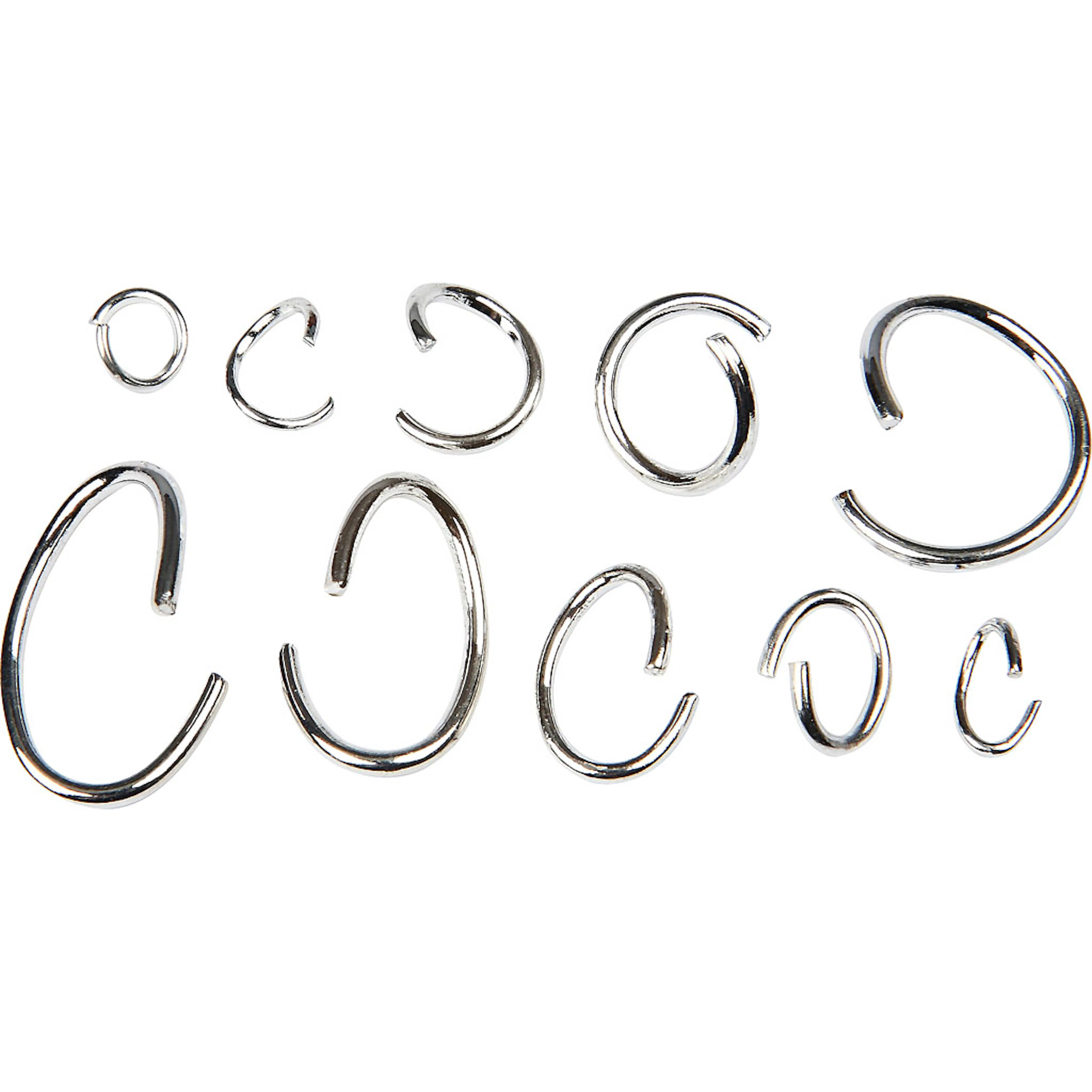 Oval- og O-ring Creativ Company Sortiment Forsølvet 800 Ass/1 Pk
