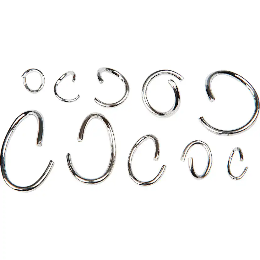 Oval- og O-ring Creativ Company Sortiment Forsølvet 800 Ass/1 Pk