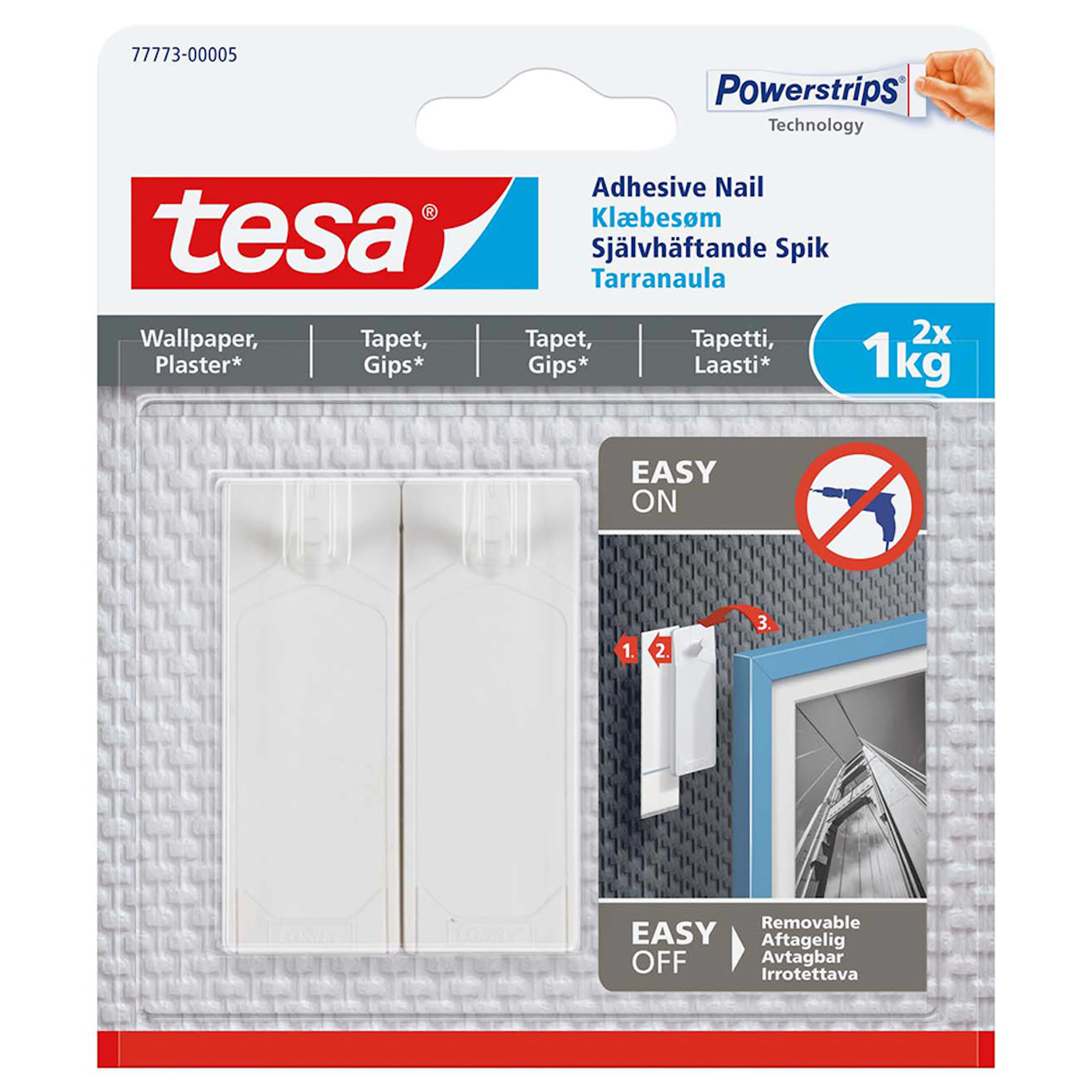Selvklebende Spiker Tesa Tapet 2 stk 1 kg