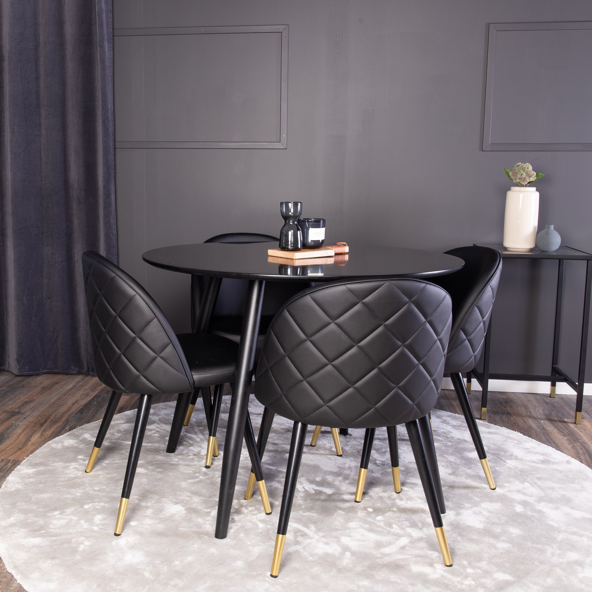 Spisegruppe Venture Home Plaza med 4stk Velvet Stoler