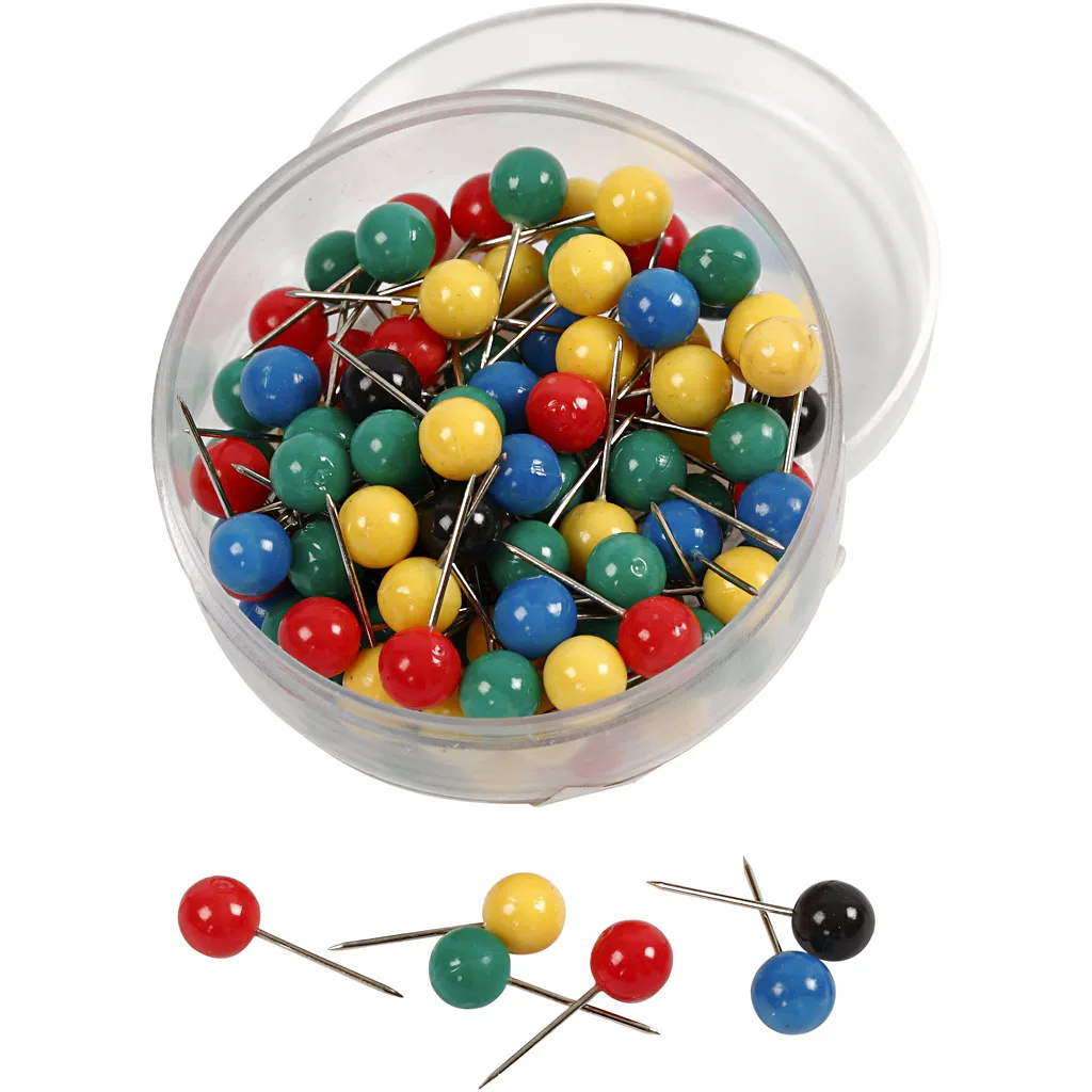 Kortnåler Creativ Company 17x6 mm 100 Ass/1 Pk
