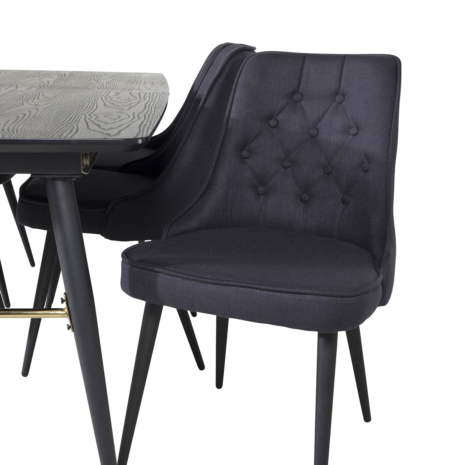 Spisegruppe Venture Home Gold med 6 Velvet Deluxe Stoler
