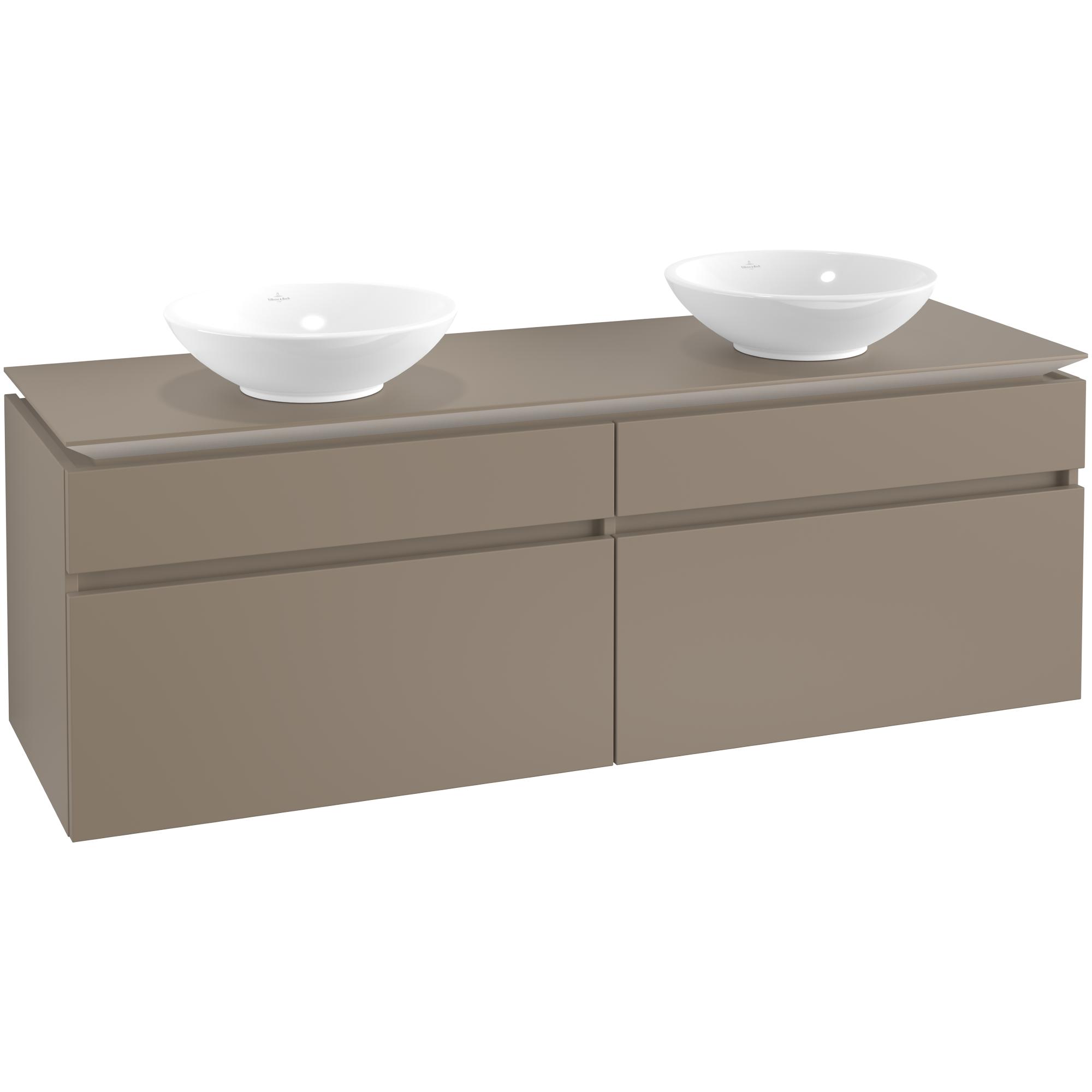 Tvättställsskåp Villeroy & Boch Legato 1600 med 4 Lådor för Två Ytmonterade Tvättställ från Övriga V&B Serier | badrum - badrumsmobler - tvattstallsskap-och-kommod | KakelKungen