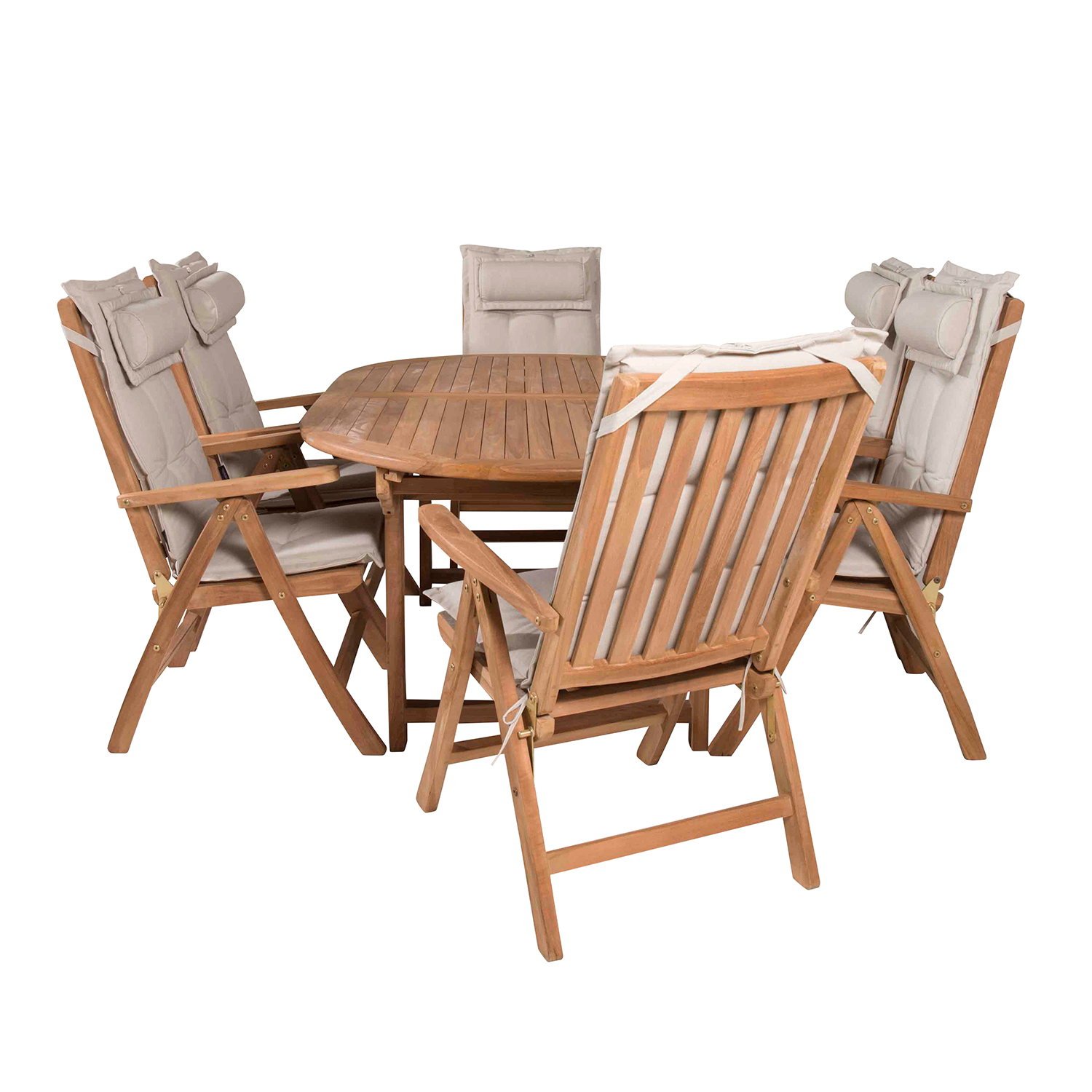 Spisegruppe Venture Home Kenya 180-240x120 Teak med 6 Kenya PositionsLenestoler