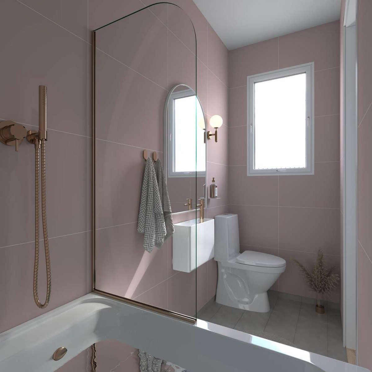 Baderomspanel Fibo 5218-M6030 Dusky Pink