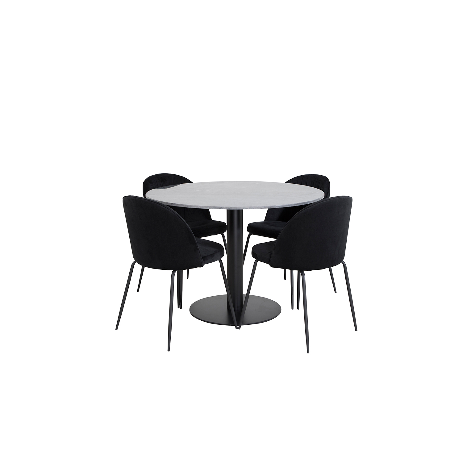Spisegruppe Venture Home Estelle med 4 Wrigley Stoler Fløyel