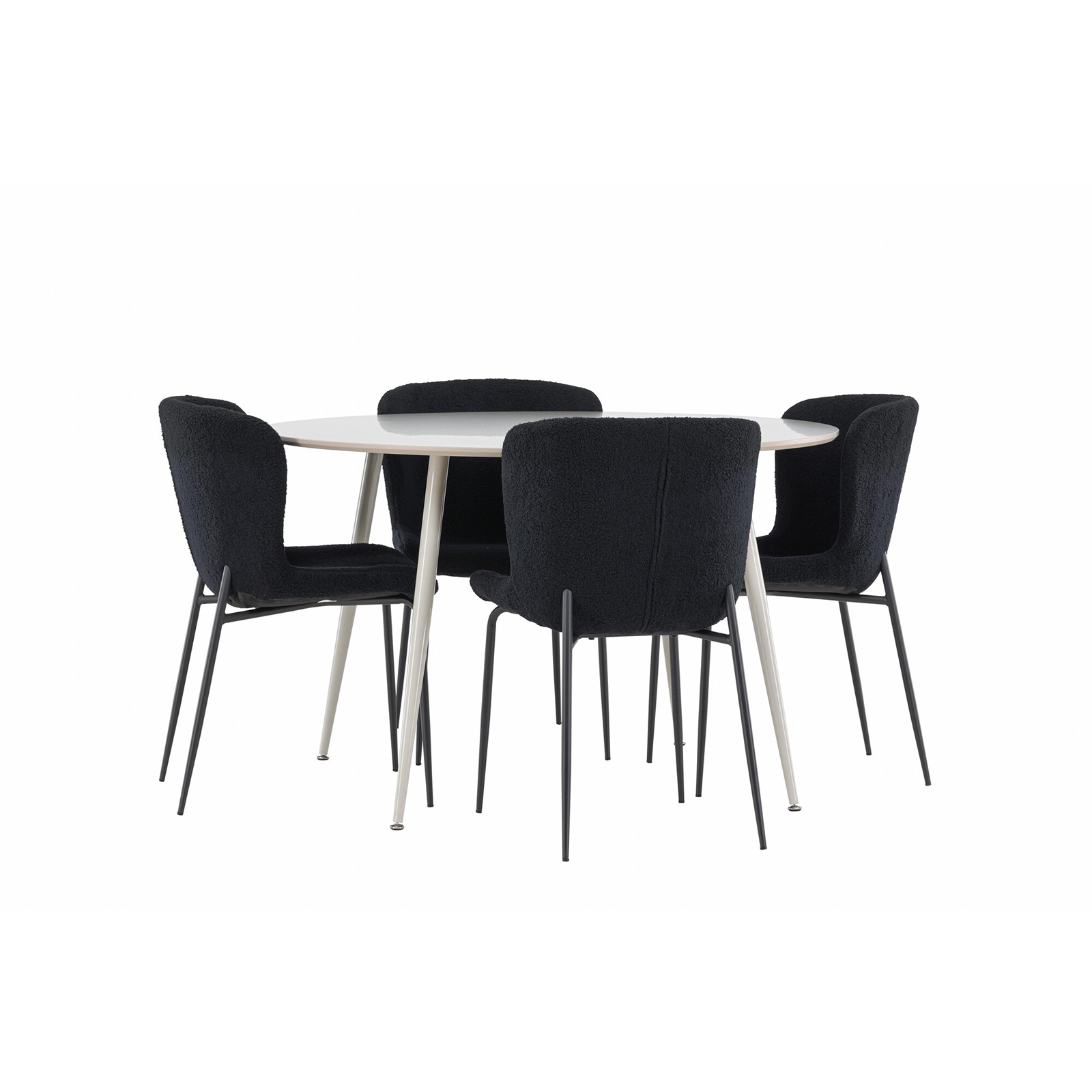 Spisegruppe Venture Home Plaza Ø120 med 4 stk Modesto Stoler