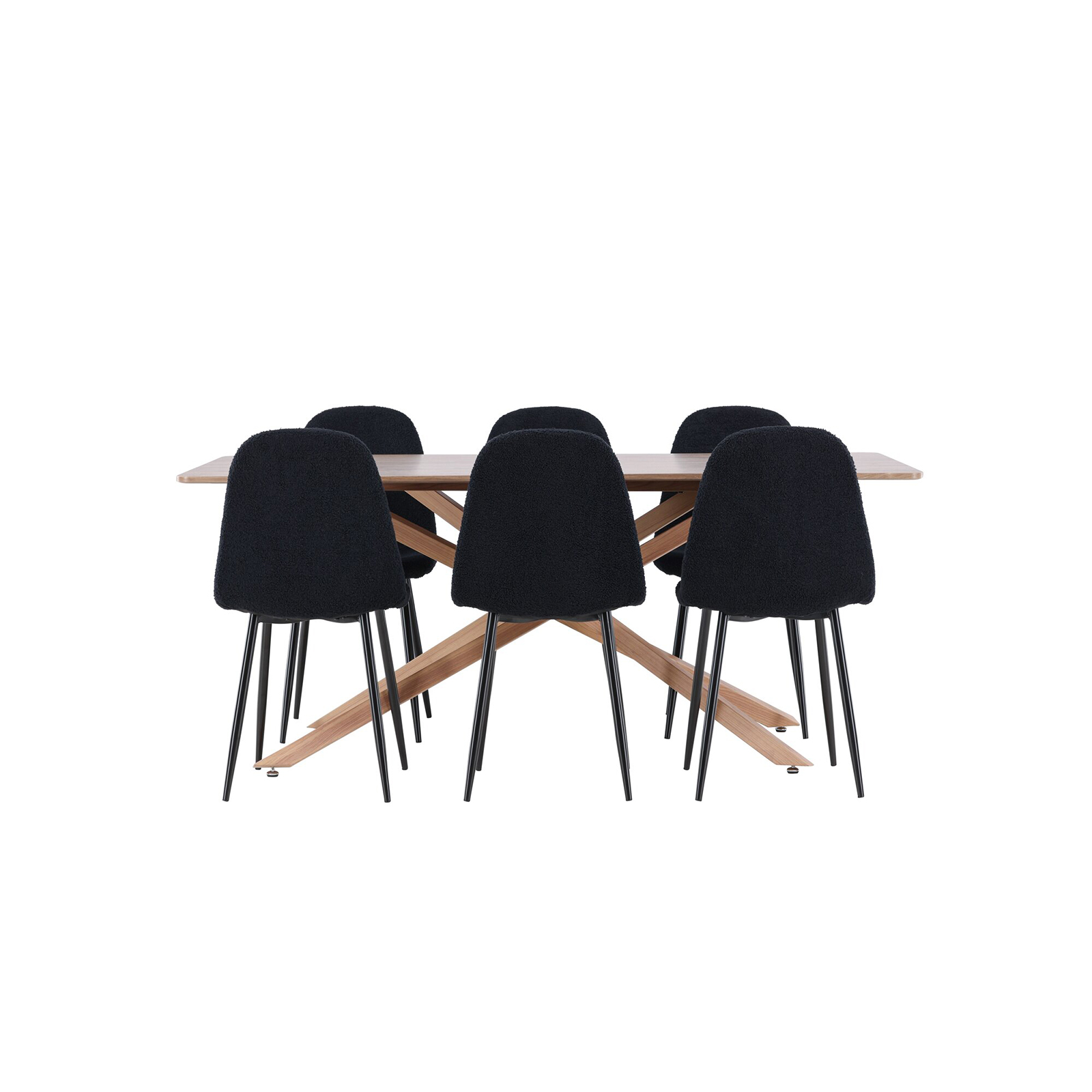 Spisegruppe Venture Home Piazza 180 med 6 stk Polar Stoler Teddy