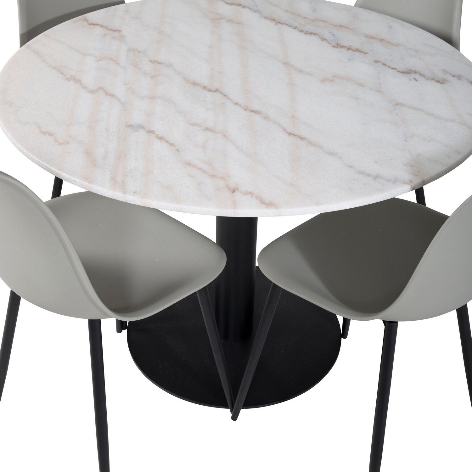 Spisegruppe Venture Home Estelle med 4 Pop Stoler