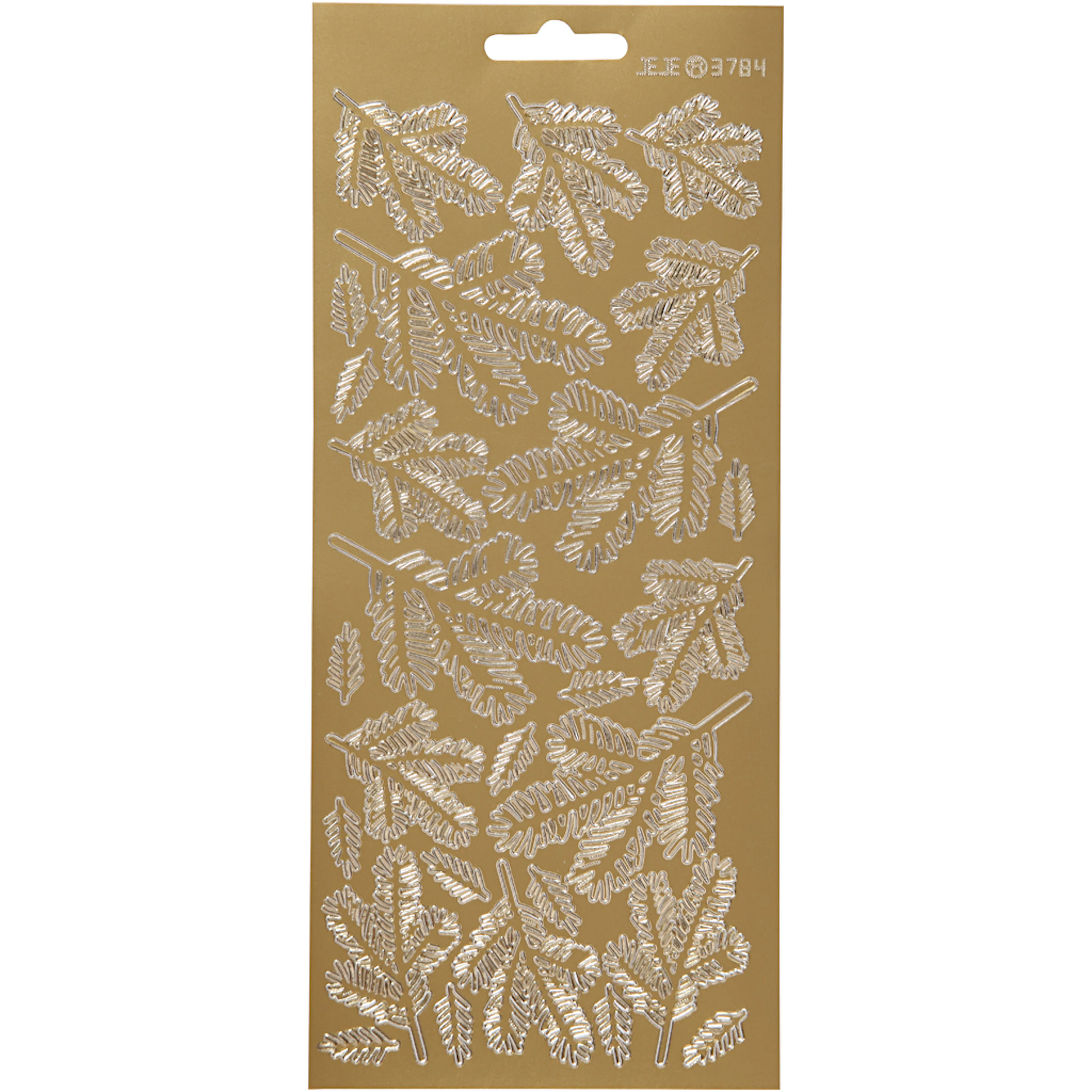 Stickers, guld, kvistar, 10x23 cm, 1 ark Guld