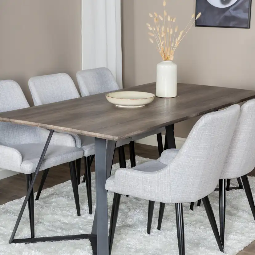 Spisegruppe Venture Home Madde med 6 Plake Stoler