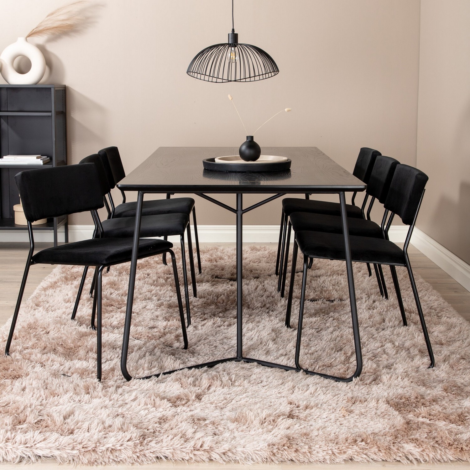 Spisegruppe Venture Home Annika med 6 Kungshamn Stoler Fløyel