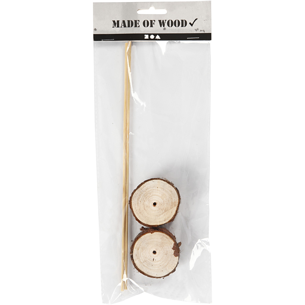 Trefot Creativ Company med Tilhørende Pinne H  3 cm Dia 5 cm 2 sett/1 Pk