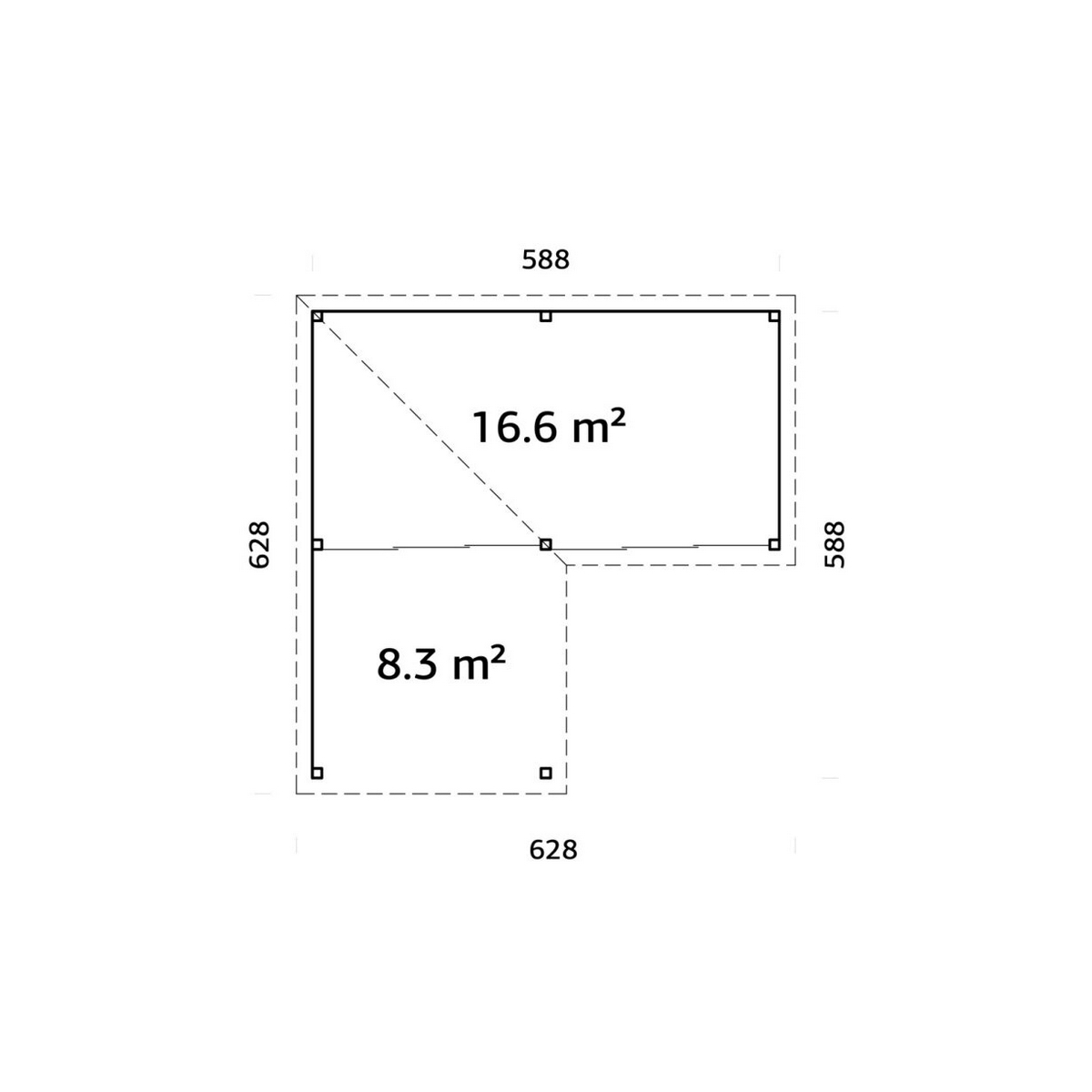Hagestue Palmako Lenna 24,9 m2 Set 413 Slide