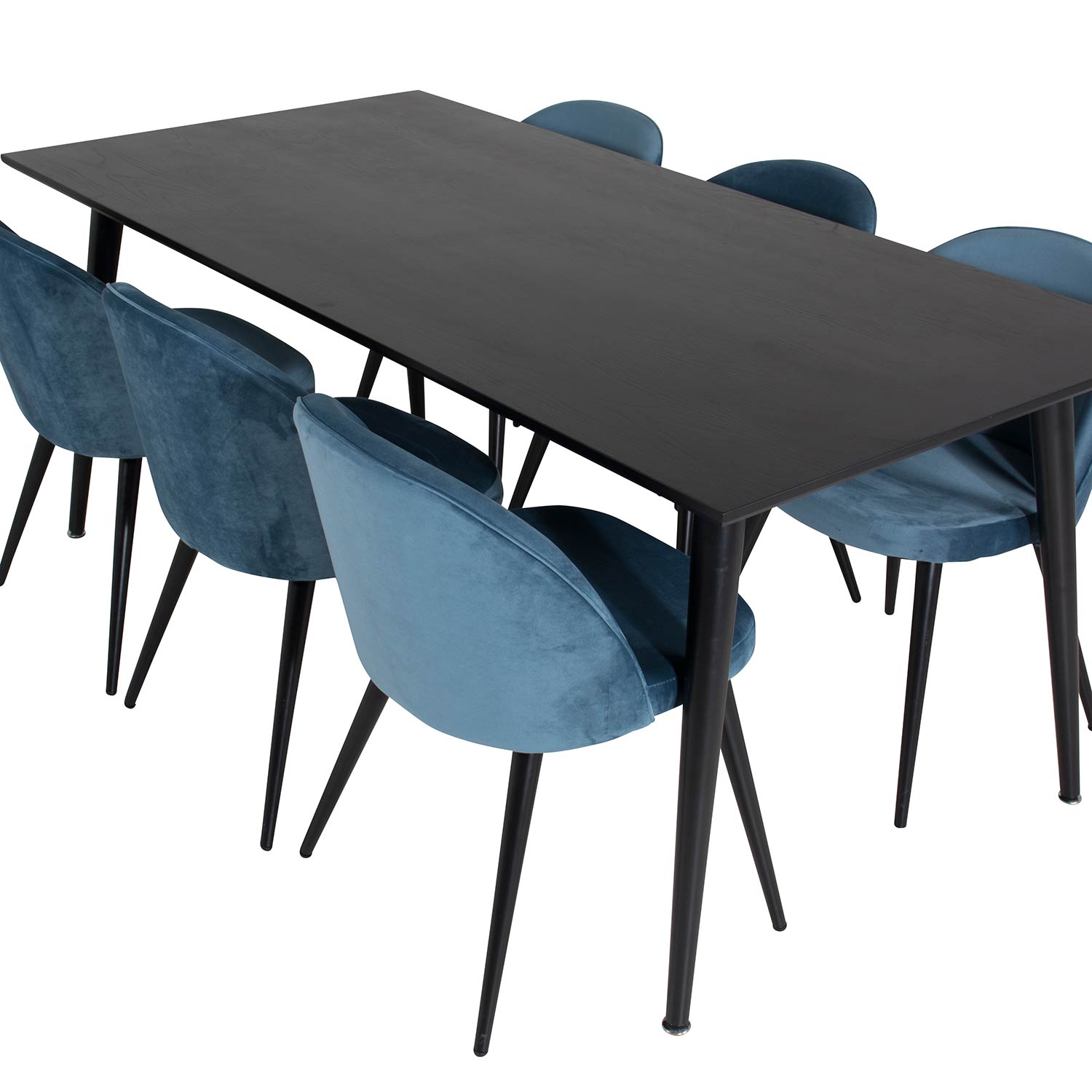 Spisegruppe Venture Home Dipp med 6 Velvet Stoler