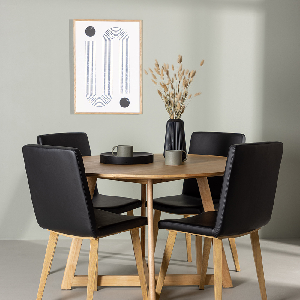 Spisegruppe Venture Home Yakidon Ø120 cm med 4 stk Today Stoler