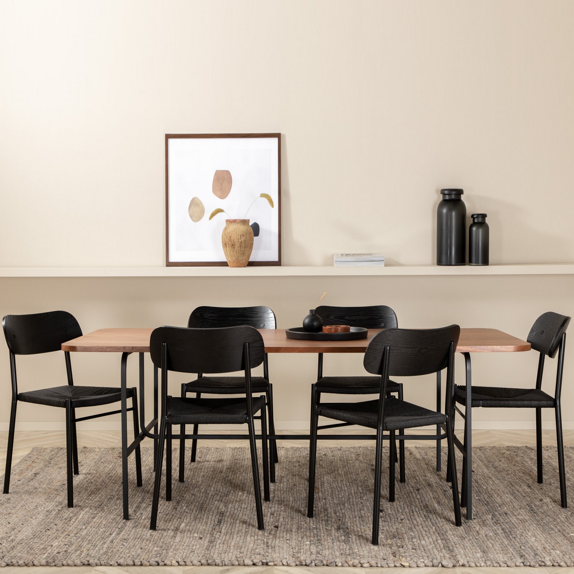 Spisegruppe Venture Home Uno med 6stk Polly Stoler