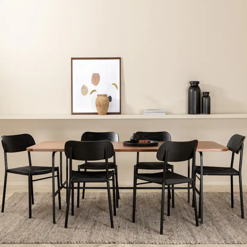 Spisegruppe Venture Home Uno med 6stk Polly Stoler