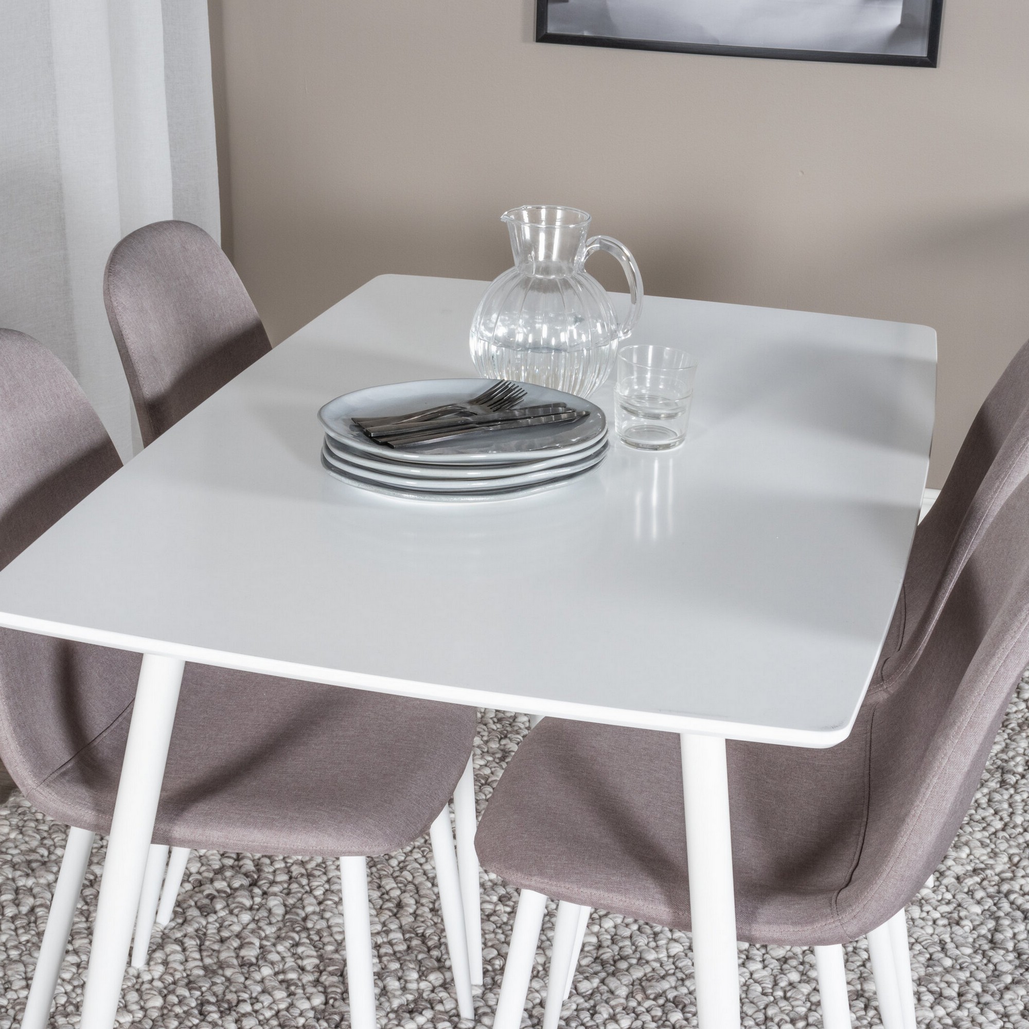 Spisegruppe Venture Home Polar med 4stk Stoler