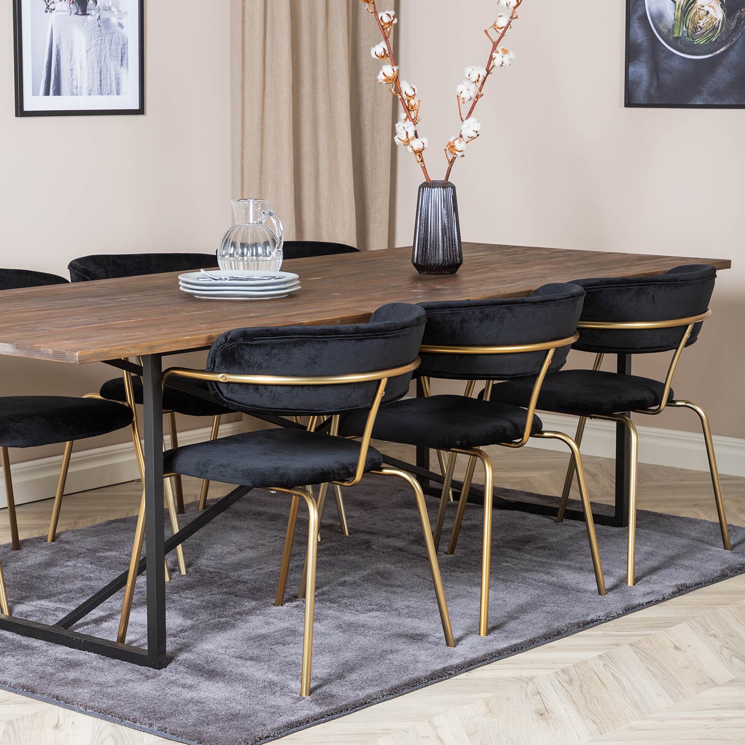 Spisegruppe Venture Home Peo med 6 Aris Stoler