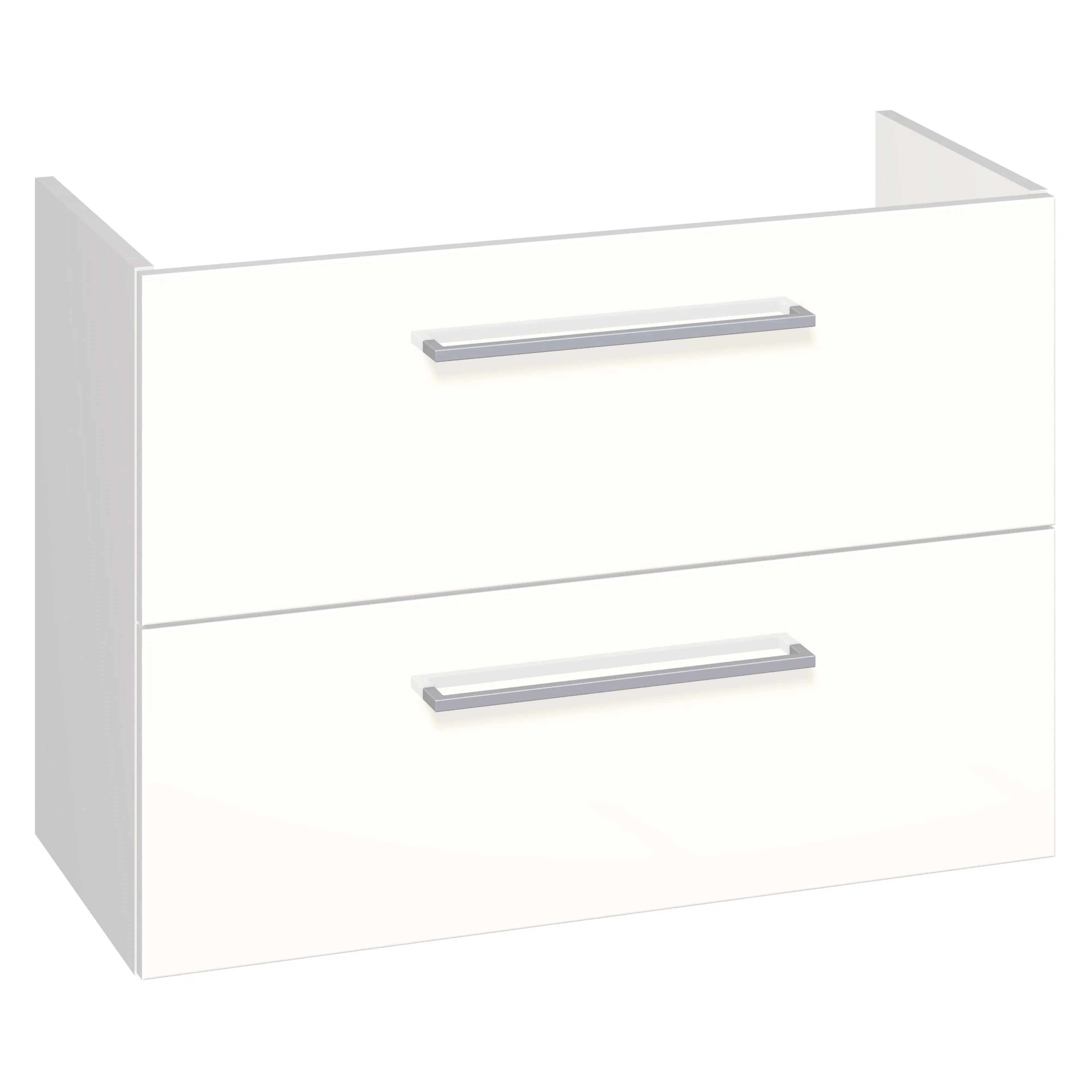 Tvättställskåp 2 lådor utsk. 57,6*80*35 cm BxDxH: 800x350x576 mm, Vit Högglans med 2 Lådor