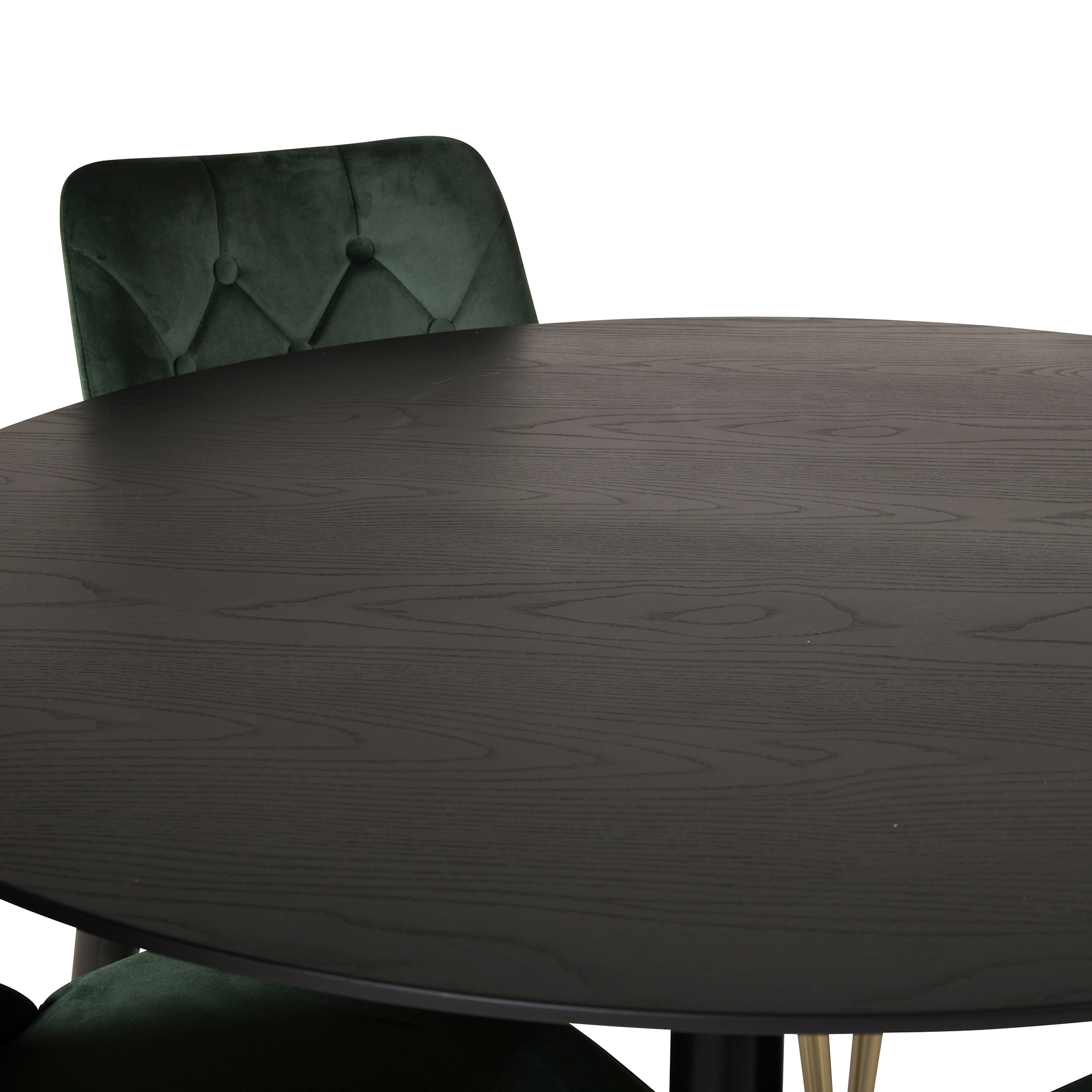 Spisegruppe Venture Home Dipp Ø115 cm med 4 Velvet Deluxe Stoler