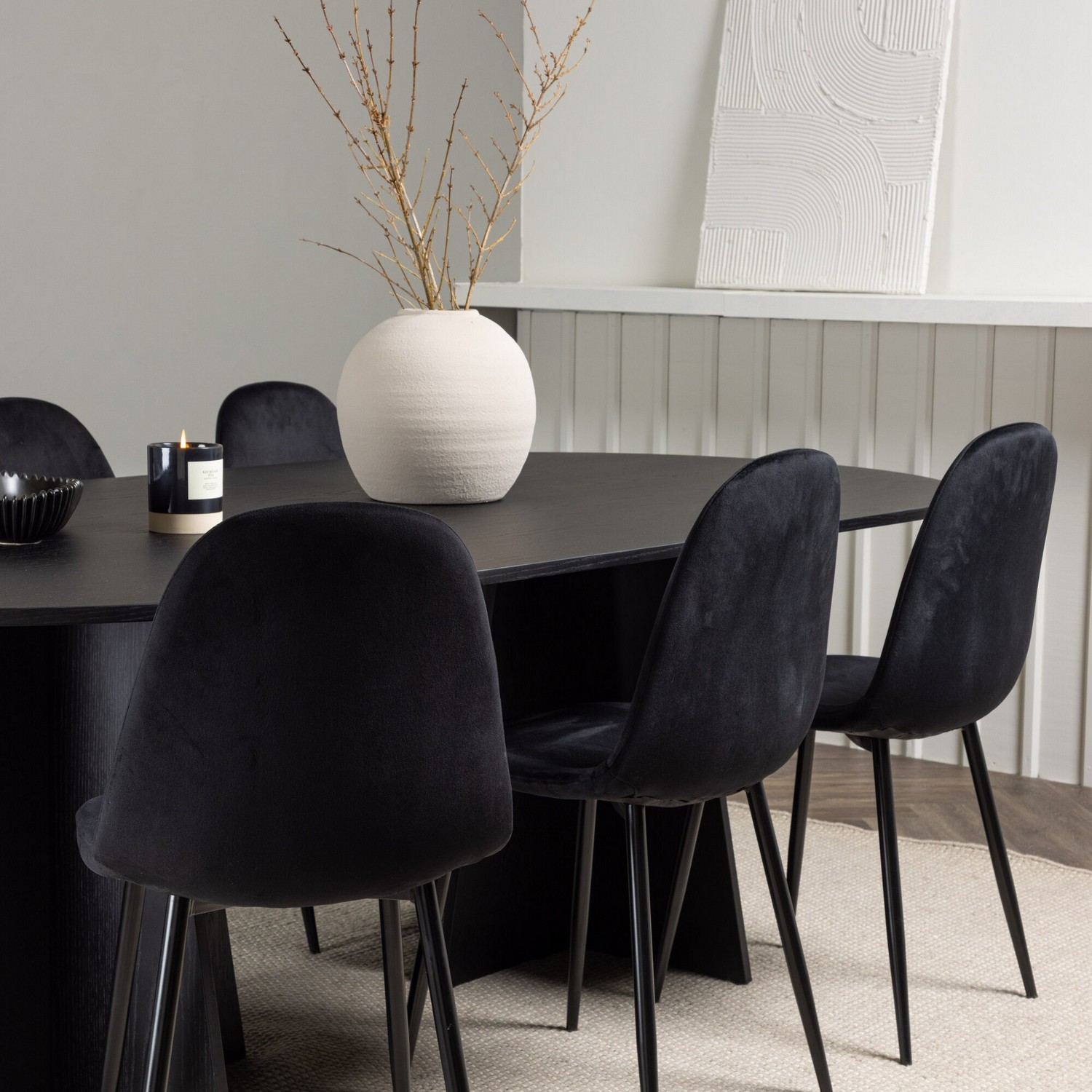 Spisegruppe Venture Home Bootcut Oval med 6 Polar Fløyel Stoler
