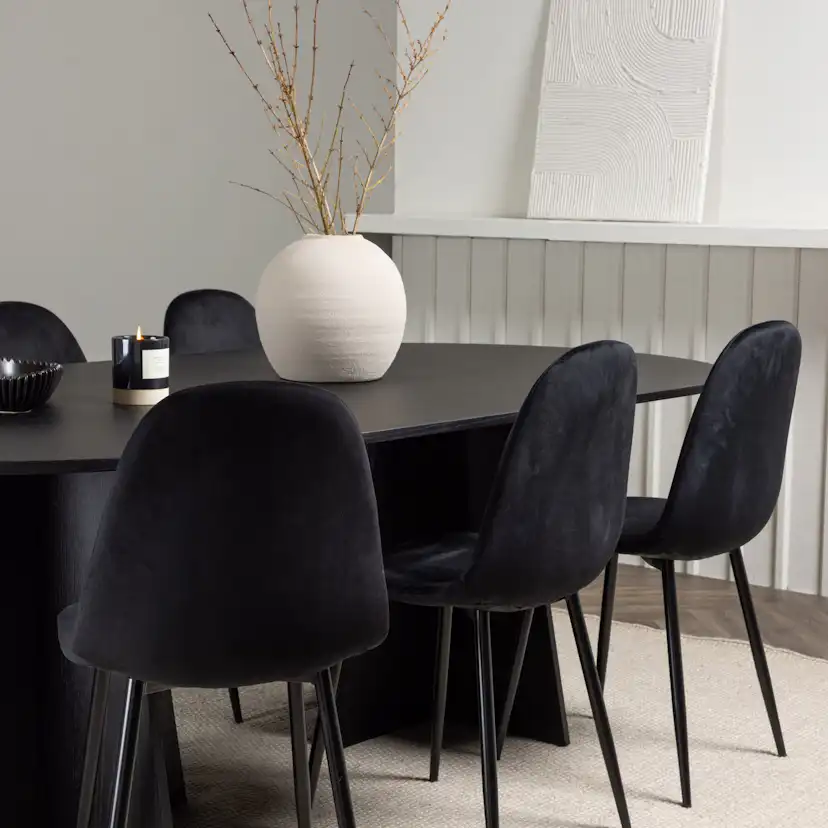 Spisegruppe Venture Home Bootcut Oval med 6 Polar Fløyel Stoler
