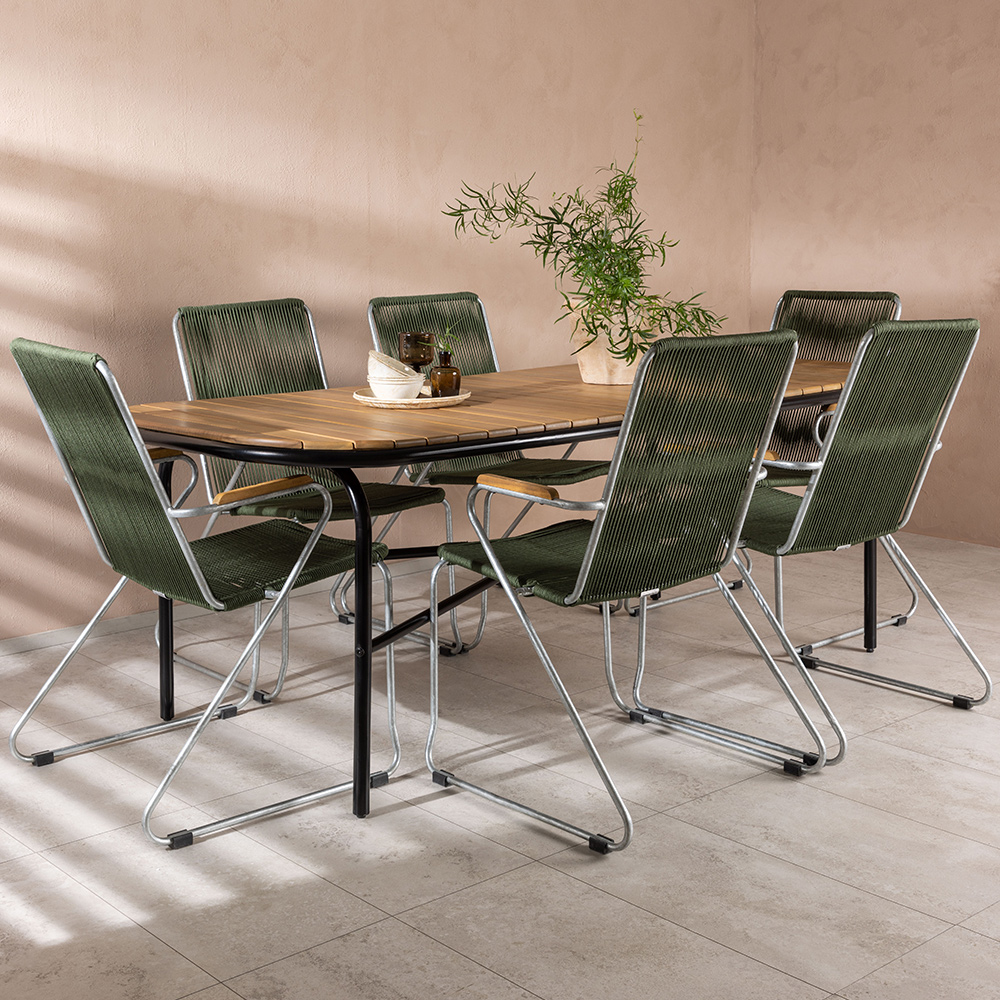 Spisegruppe Venture Home Holmbeck Bord med 6 Bois Stoler