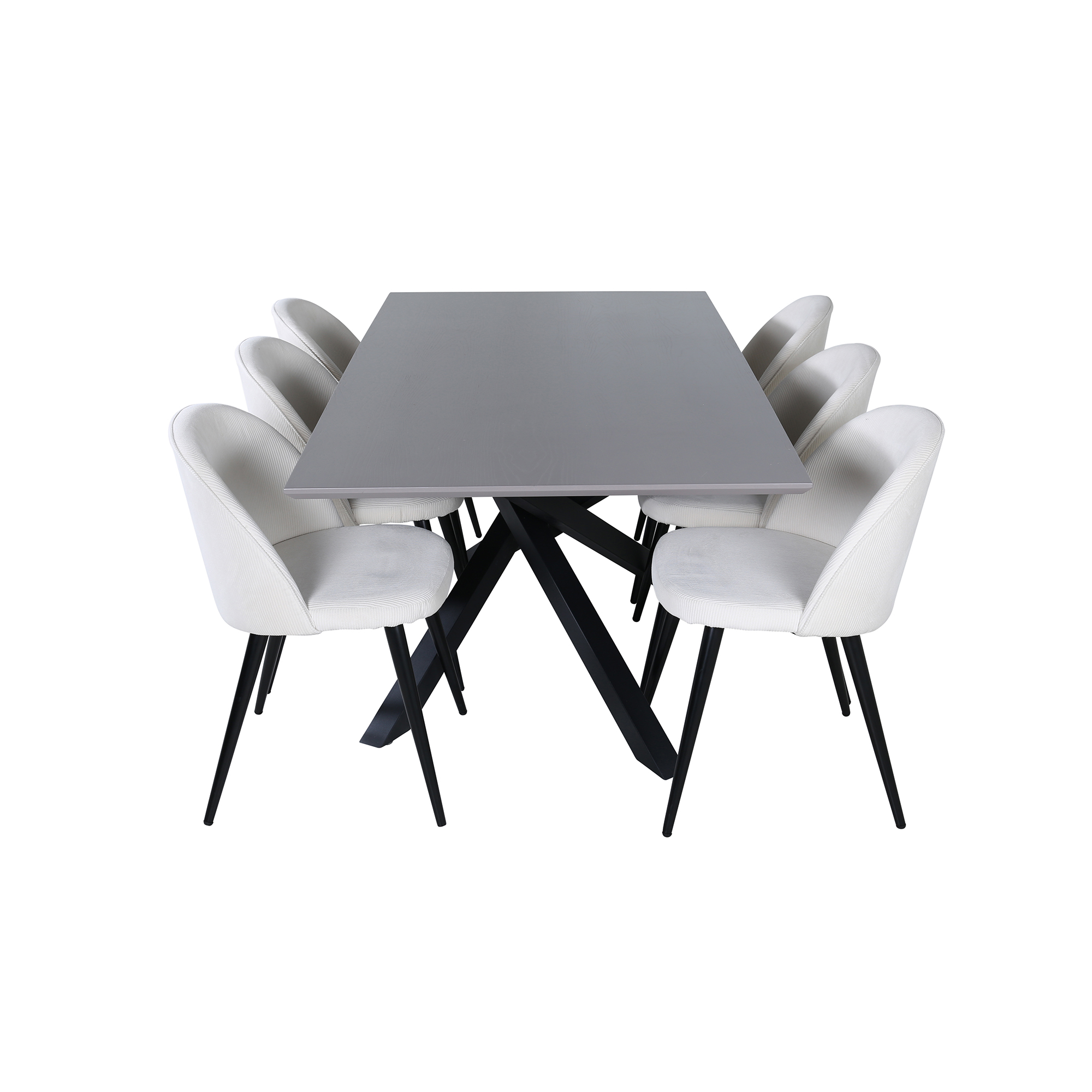 Spisegruppe Venture Home med Piata Spisebord og 6 Valentina Spisestoler