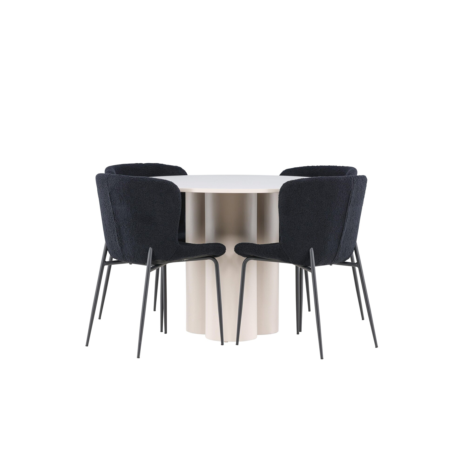 Spisegruppe Venture Home Olivia Ø110 med 4 stk Modesto Stoler