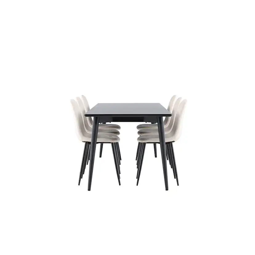 Spisegruppe Venture Home Ellis 230 med 6 stk Polar Stoler Fløyel